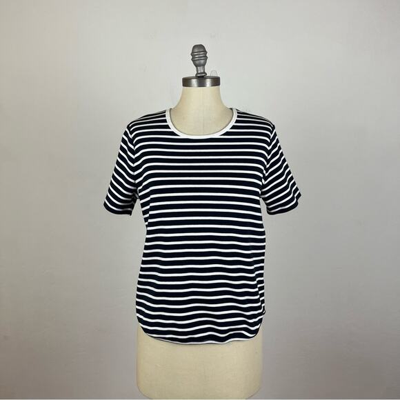 Oak + Fort Blue Stripe Short Sleeve Top Small - Picture 1 of 7